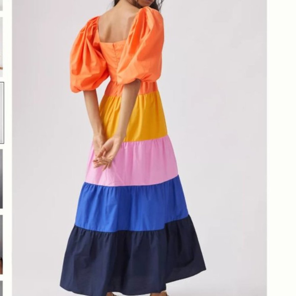 NWT Farm Rio Tiered Color blocked Maxi Dress - Picture 2 of 2